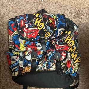 Marvel Loungefly Superhero Comic Backpack - Red, Blue, Black